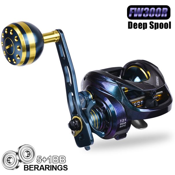 Black Lure Wide Body Water Drop Deep Line Cup Offshore Boat Fishing 12KG Long Cast Slow Jigging Iron Plate Reel_voghion.com