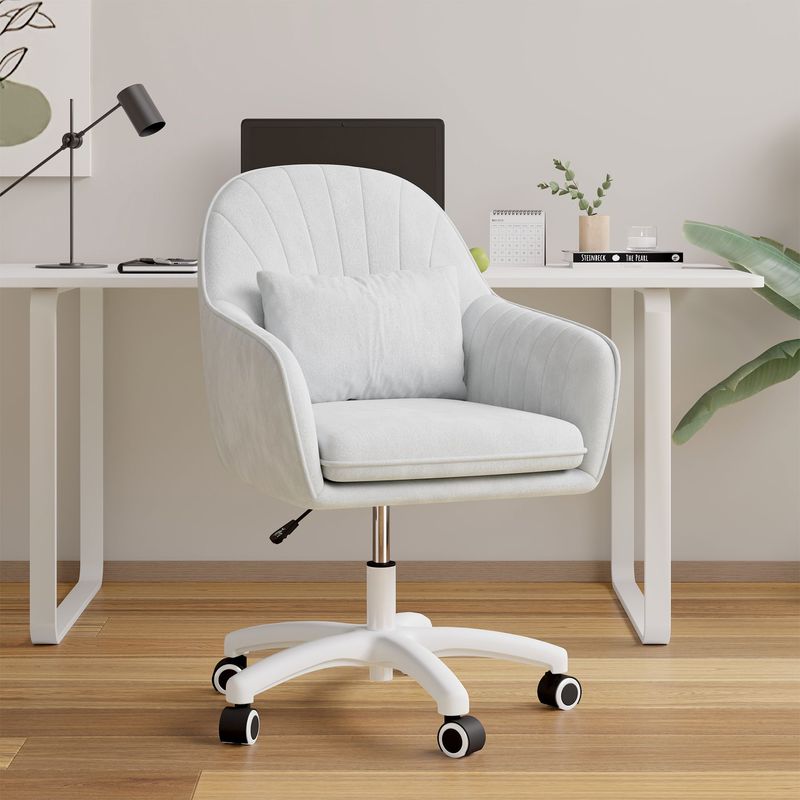 Cute Office Chair Home Computer Chairs Adjustable Task Chairs Modern Office Chair Makeup Chair 360° Swivel Computer Chair Mid Back Chair_voghion.com