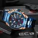 MEGIR Men's Business Watch With Stainless Steel Band, Waterproof, Luminous, Multifunctional Chronograph, Quartz Movement_voghion.com