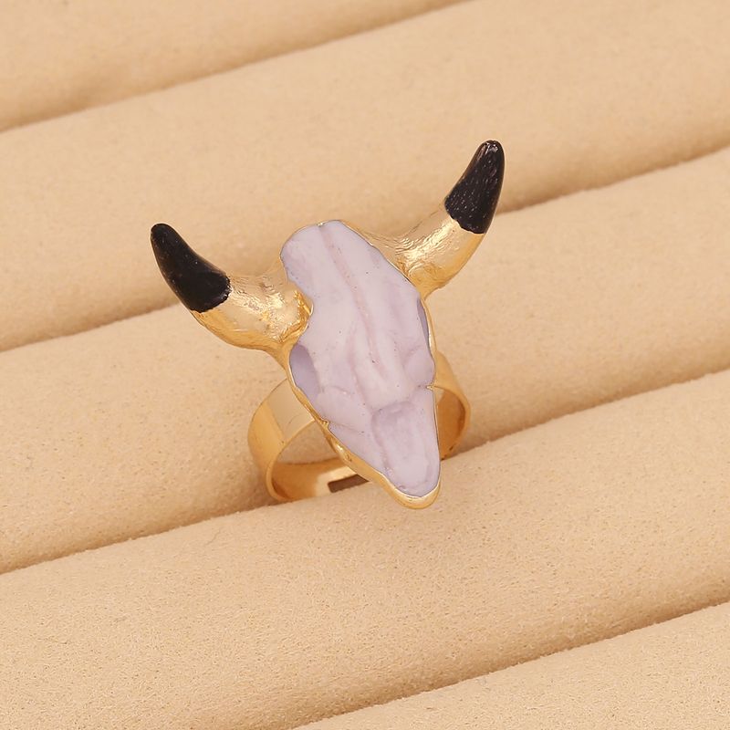 Nuovo anello con testa di toro bohémien, gioielli di personalità, accessori eleganti e alla moda R108_voghion.com