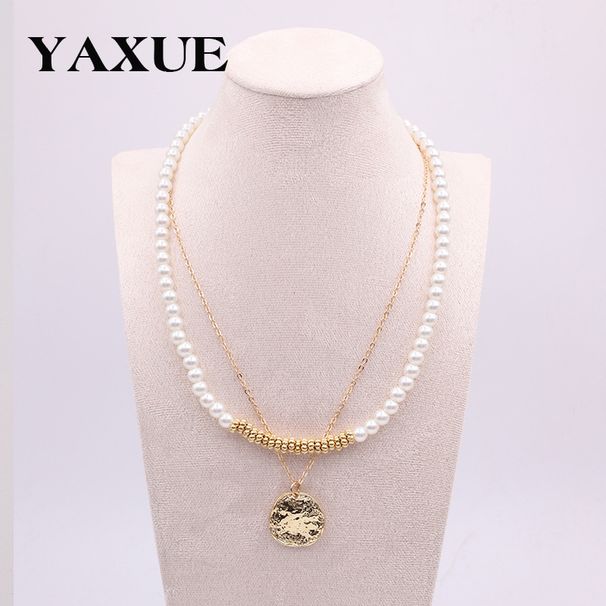 Japanese And Korean Fashion Glass Pearl Collarbone Chain Layered Personality Versatile Women's Necklace Jewelry Direct Sales_voghion.com