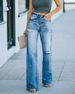Women's Wash Ripped Loose Straight Jeans_voghion.com
