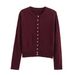 Women's 2024 summer new round neck single breasted knitted cardigan thin jacket_voghion.com