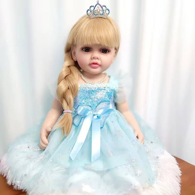 55cm 22-calowa lalka Reborn Princess uspokajająca zabawka dla dzieci dom symulacyjny lalki akrylowe oczy jak prawdziwa lalka dla dziecka prezent dla dziewczynki_voghion.com
