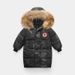 Piumino con mappa della Cina per bambini - Parka con cappuccio e finiture in pelliccia sintetica, cappotto invernale fosforescente_voghion.com