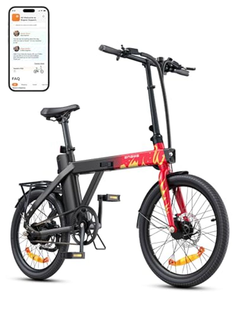 ENGWE med App Ebike 36 V 9,6 Ah Batteri opptil 100 km, E Foldesykkel 250 W Motor Maks 25 km/t, Elsykkel 42 Nm_voghion.com