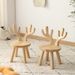 Children's Log Shoe Changing Stool Small Stool Children's Household Deer Solid Wood Backrest Small Stool_voghion.com