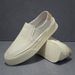 Pure White Men's Spring New Thick-Soled Sneakers Genuine Breathable Slip-On Lazy Loafers Casual Leather Shoes_voghion.com