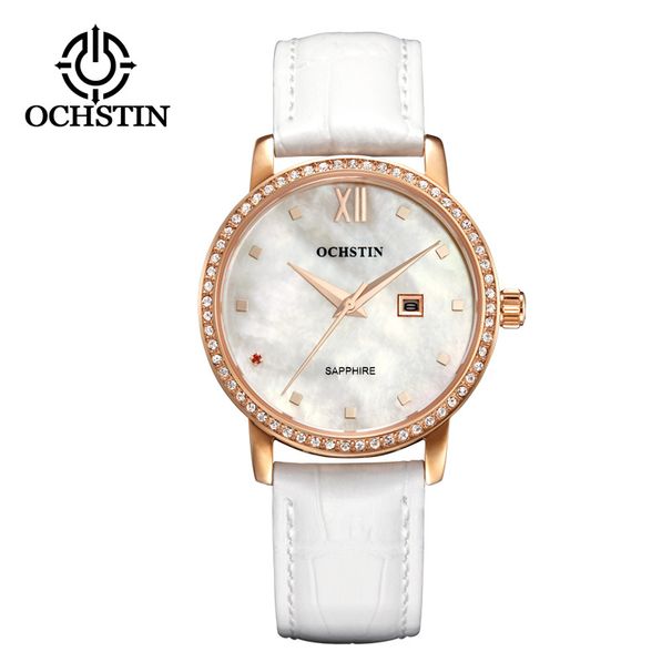 Nuovo orologio da donna casual Ochstin con quadrante grande, in pelle e diamanti intarsiati, completamente automatico e impermeabile, al quarzo meccanico_voghion.com