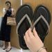 Women's Flat Thong Sandals With Crystals - Casual Flip Flops For Beach & Daily Wear_voghion.com