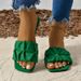 Zapatos de mujer, nueva moda de verano, sandalias planas plisadas de una línea, zapatos casuales de mujer de gran tamaño_voghion.com
