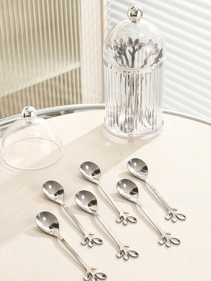 New plastic birdcage fruit spoon set of six cans with lids_voghion.com