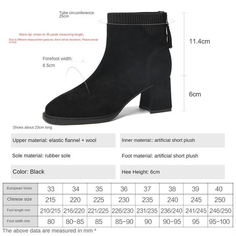Cameido 2024 New High-heeled Boots, British-style Chunky-heeled Ankle Boots for Autumn and Winter, Fleece-lined Slim Boots for Autumn and Winter_voghion.com