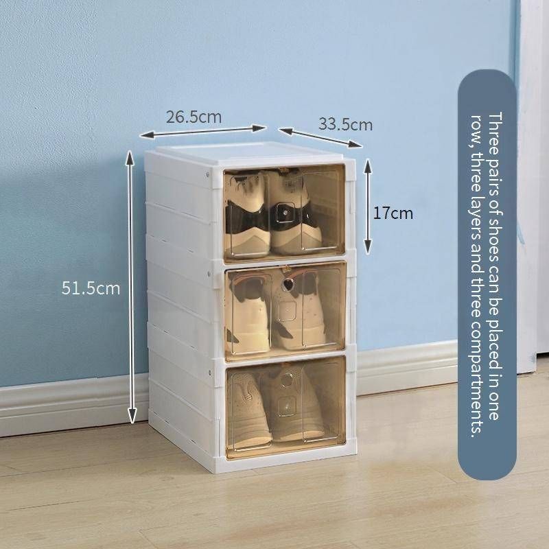 Heemopbewahrung High-End Klappschrank Transparent Opbewahrungsbox Gratis Installatioun Plastik Schongregal Heemdier Staubdicht Schongopbewahrung Schongkëscht_voghion.com