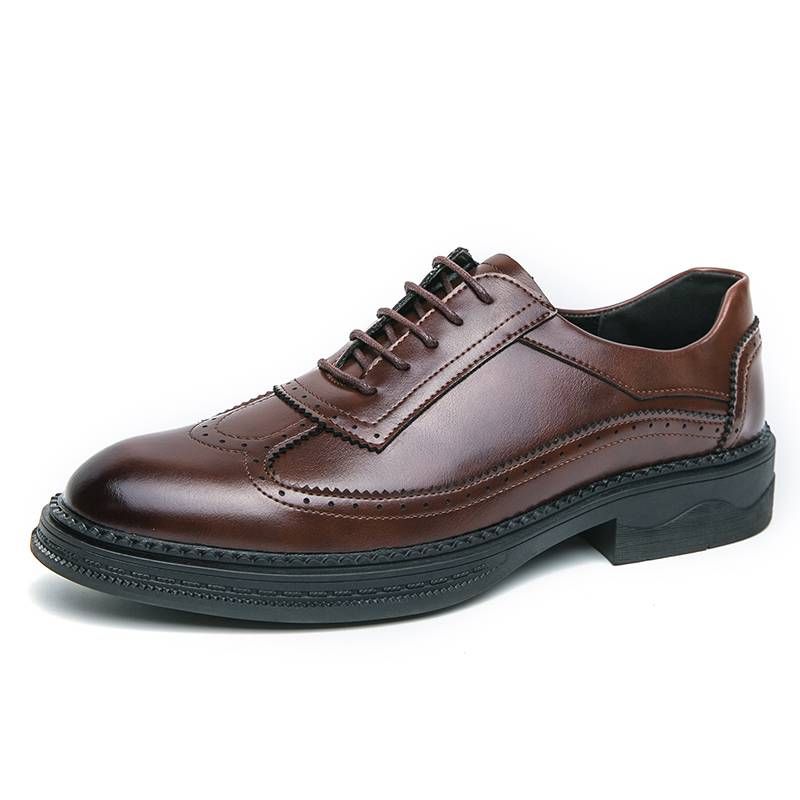 Mens Dress Shoes Formal Business Oxford Lace-up Comfortable Pointed Shoes For Men_voghion.com