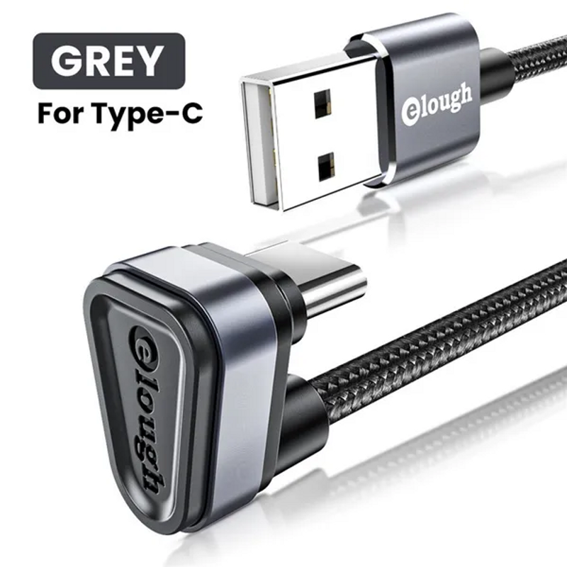 Elough U-Shaped Type C Cable 3Pack - 2.4A Fast Charging & Data Sync, 3FT/6FT Nylon Braided For Samsung Galaxy S23/S22, Huawei P30, IPad Pro_voghion.com