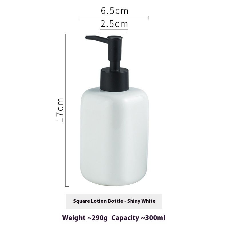 Ceramic Soap Dispenser – Matte & Glossy Finish Pump Bottle For Hand Wash, Shampoo & Sanitizer (Square/Round, Multi-Color)_voghion.com
