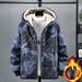 Giacca con cappuccio foderata in pile di ispirazione militare - Parka mimetico oversize con spessa imbottitura in cotone per uomo e ragazzo_voghion.com