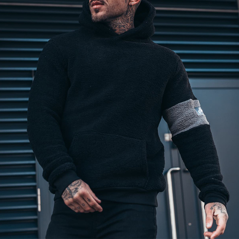 Sudadera con capucha y chaqueta de felpa para hombre_voghion.com