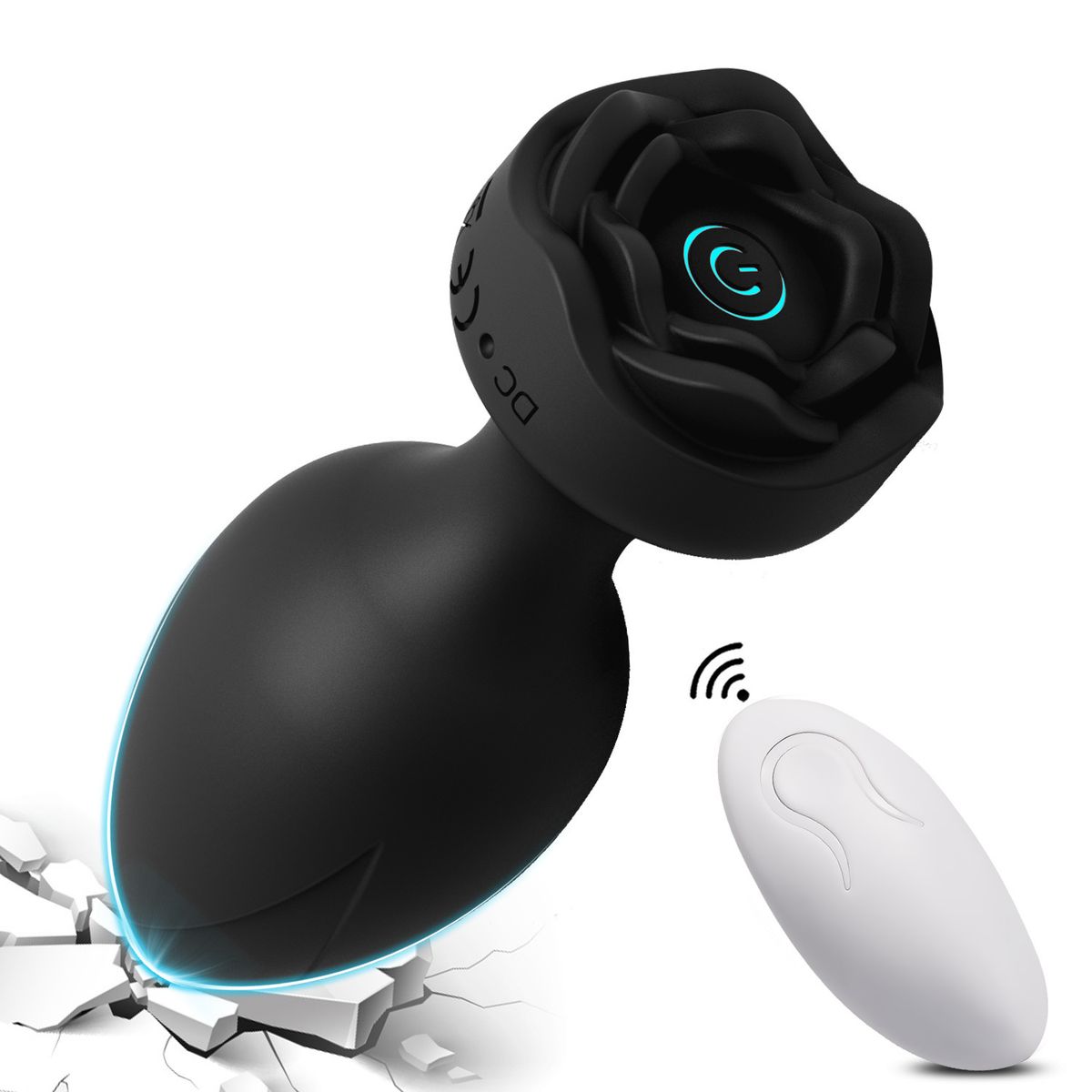 Tapón anal con vibración, recargable, inalámbrico, con 10 frecuencias, control remoto, color rosa, masturbador anal, juguetes sexuales para mujer_voghion.com