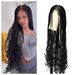 Full Lace Crochet Hair Wig - Three Strand Braid, Box Braids, Dirty Braids Extensions With Flower Tail_voghion.com