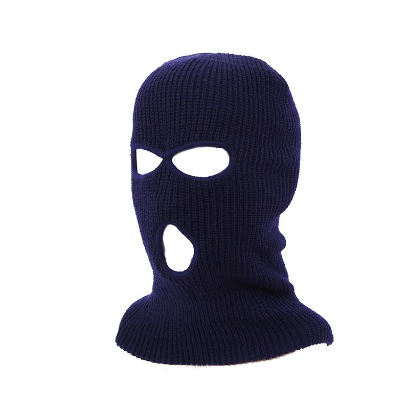 Herfst- en winter driegats skimasker gebreide muts voor mannen en vrouwen effen acryl driegats gebreide muts warme wintermuts groothandel_voghion.com