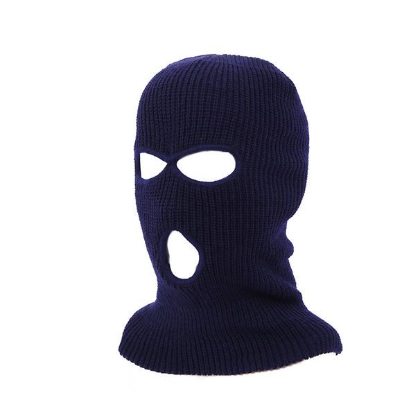Herfst- en winter driegats skimasker gebreide muts voor mannen en vrouwen effen acryl driegats gebreide muts warme wintermuts groothandel_voghion.com