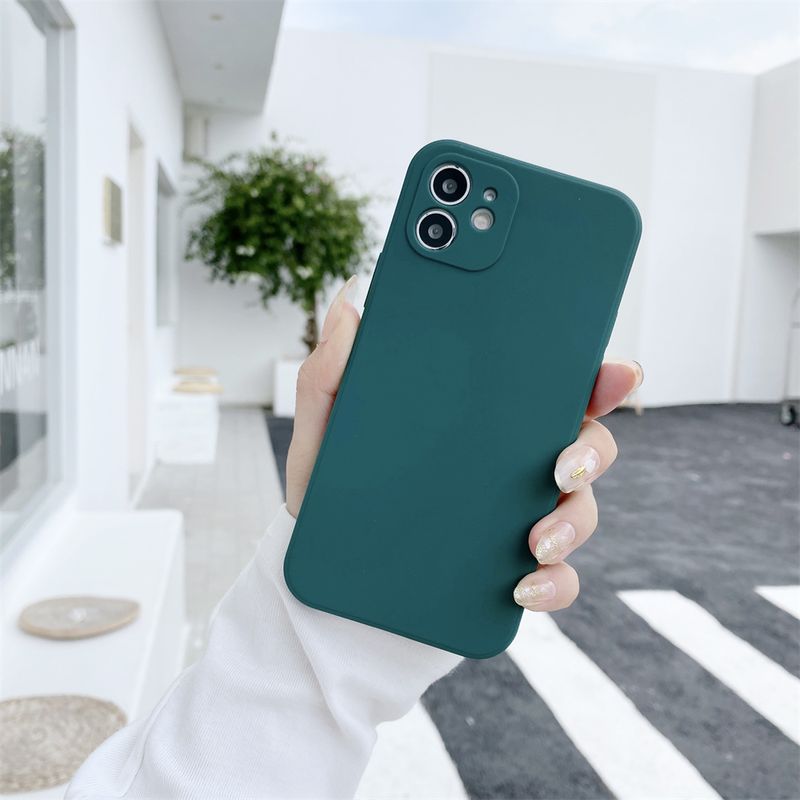 Square Liquid Silicone Phone Case For  15 14 13 12 11 Pro Max Mini XS X XR 6S 7 8 Plus SE Thin Soft Cover Candy Fundas_voghion.com