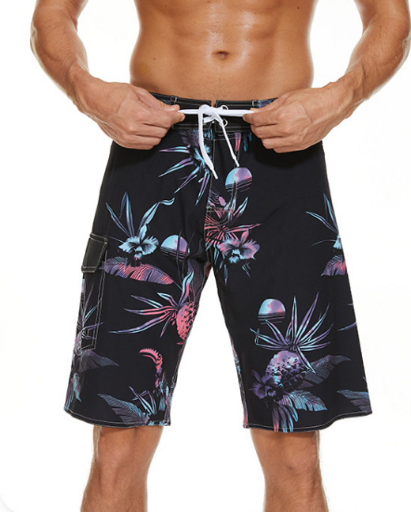 Men's casual loose beach pants, seaside waterproof quick drying material swimming pants, surfing pants, five point shorts, fitness pants_voghion.com