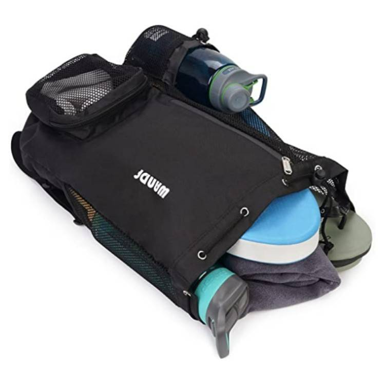 Designer fashion new swimming bag mesh drawstring backpack with wet bag beach backpack, gym and exercise kit bag_voghion.com