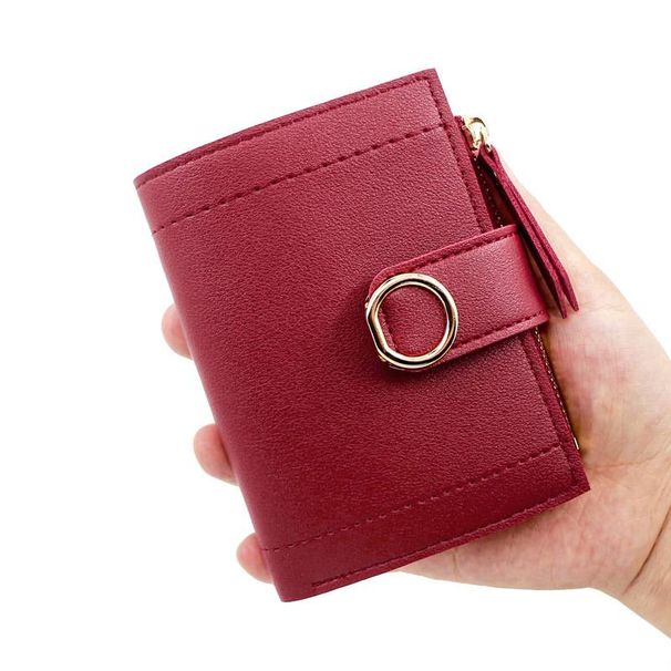 Women's Short Zipper Wallet with Snap Closure - Minimalist Solid Color Clutch Purse for Cards & Documents - Stylish Handheld Cardholder_voghion.com