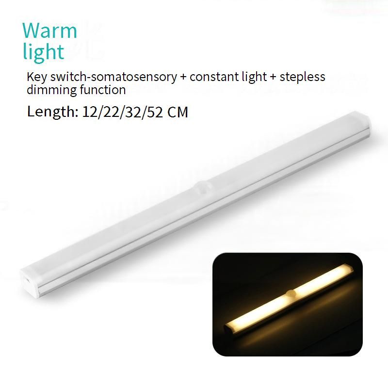 Luz de noche - Lámpara LED magnética recargable para dormitorio/armario (Encendido/apagado automático, 3 modos de iluminación, regulable 360°, blanco cálido/blanco frío)_voghion.com