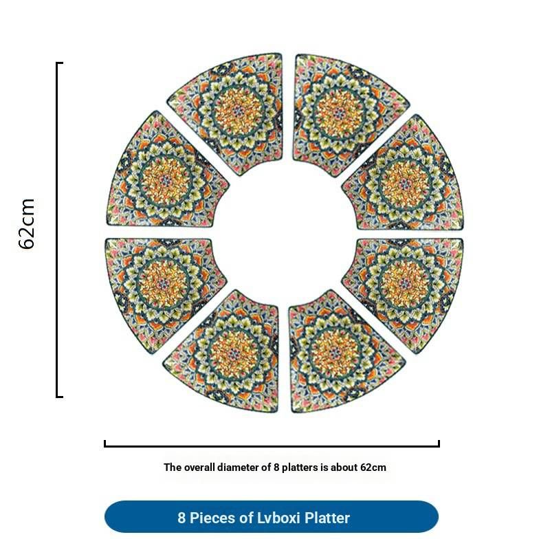 Bohemian Ceramic Dinnerware Set – 8-Piece Floral Plates & Bowls With Hand-Painted Underglaze – Retro Style For Home, Restaurants & Special Occasions_voghion.com