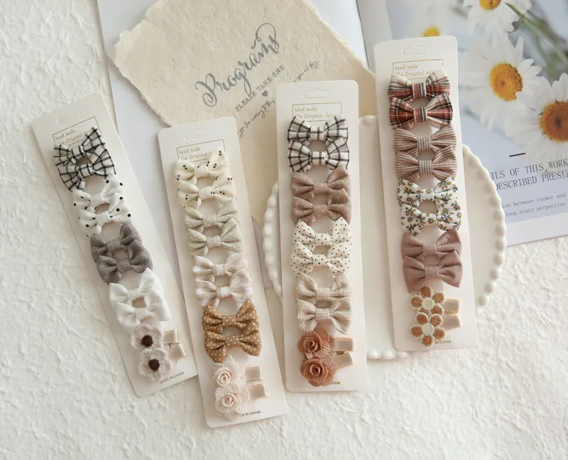 10Pcs/Lot Children's Girl Hairpins Cute Headwear Hair Accessories Bow for Babys Scrunchie Hair Clips Kids Barrettes Headwear_voghion.com