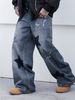 Retro-Jeans mit weitem Bein für Herren – Hip-Hop-Streetwear-Jeanshose mit Patchwork-Design (Unisex-Oversize-Vintage-Hose)_voghion.com
