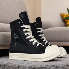 Versatile Hexagram Trendy Sneakers RO High Top Height Increasing Breathable Five-Pointed Star Canvas Shoes For Men And
