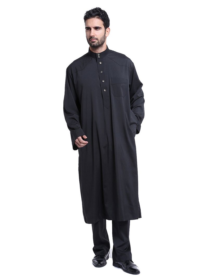 Moška oblačila Modna moška halja Muslimanska obleka_voghion.com