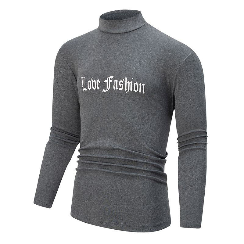 Codice speciale della piattaforma d'oltremare, maglietta casual da uomo con collo alto, autunno inverno, calda e alla moda_voghion.com