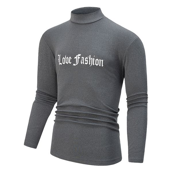 Codice speciale della piattaforma d'oltremare, maglietta casual da uomo con collo alto, autunno inverno, calda e alla moda_voghion.com