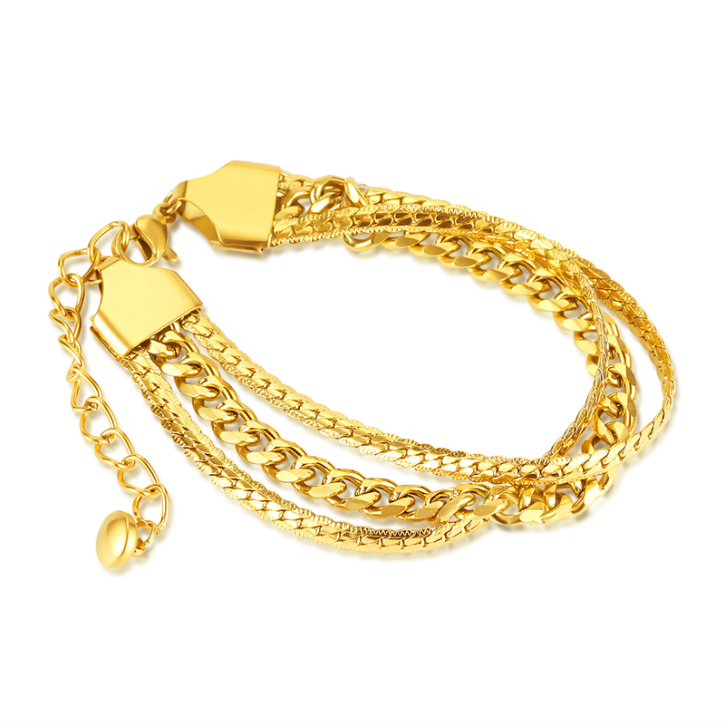 Braccialetto da donna in acciaio inossidabile High Sense Stack Wear Personality_voghion.com