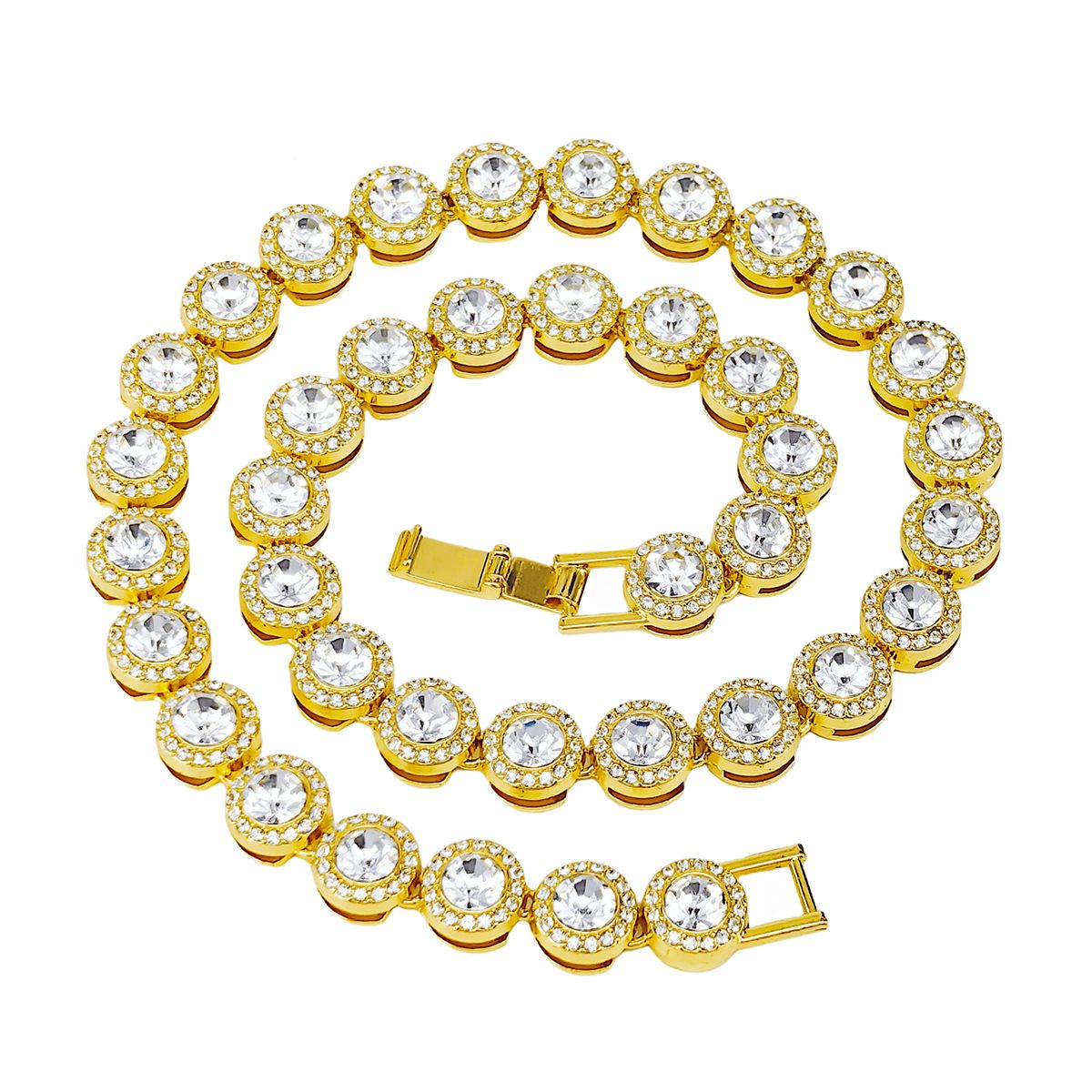 Articolo popolare Collana Hip-Hop Specifiche multiple Personalità Moda Lega Diamante Pieno Catena Cubana Rotonda_voghion.com