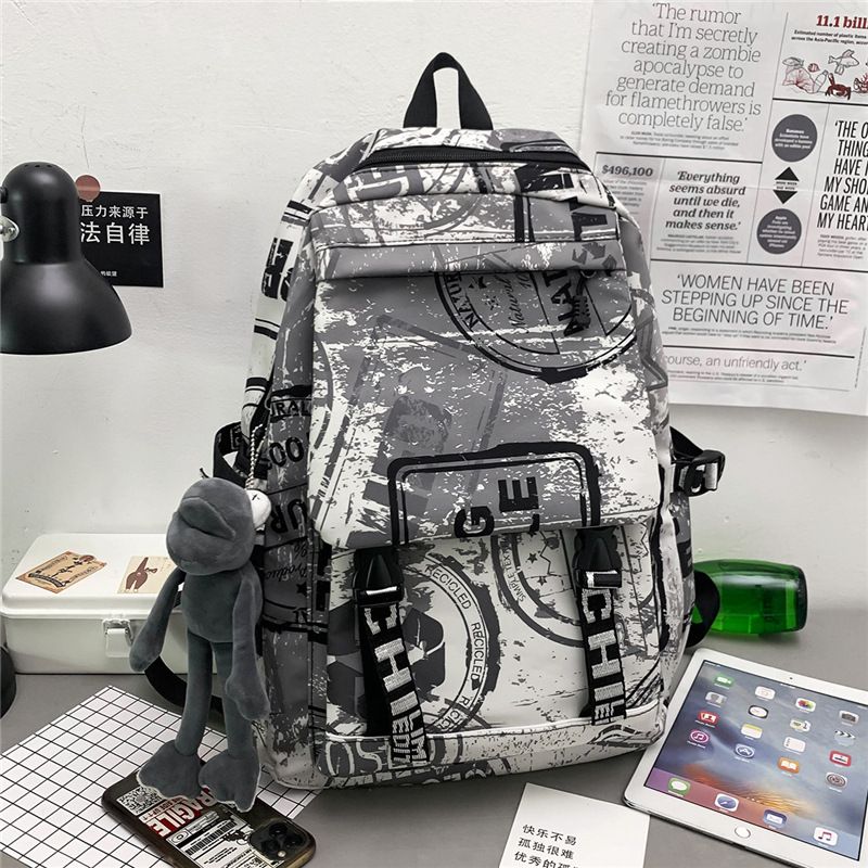 Mode Männer Rucksack Coole Schule Taschen Für Teenager Jungen Camouflage Text Student Buch Tasche_voghion.com