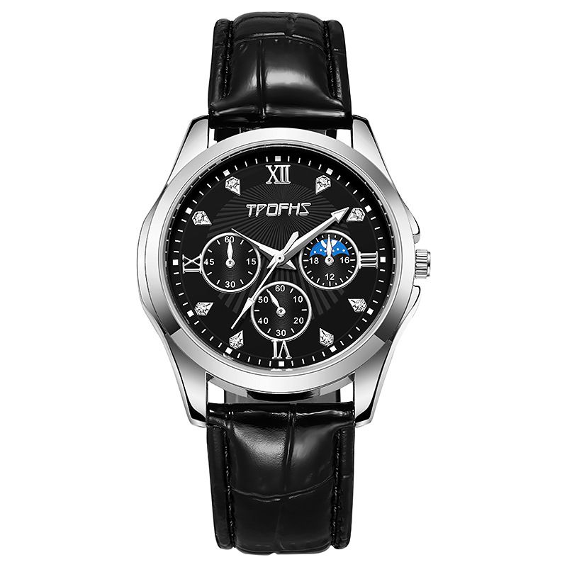 Heißer Verkauf Modetrend beliebte Jungen Multi-Zifferblatt Kalender leuchtende Persönlichkeit coole einfache Leder Quarz Herrenuhr 40mm_voghion.com