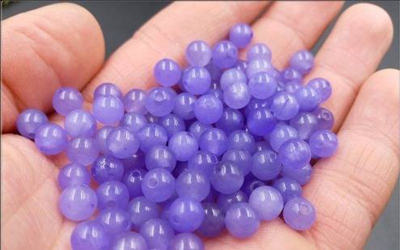 Affordable jade, ice seed, violet jade, round beads, loose beads, purple jade beads_voghion.com