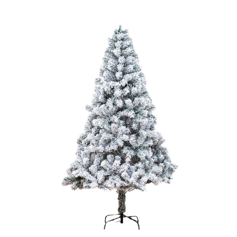Árbol de nieve de Navidad de 1,8 m, árbol de flocado, simulación de árbol blanco, cifrado de alta gama, escena de nieve blanca, aterrizaje de árbol de Navidad_voghion.com