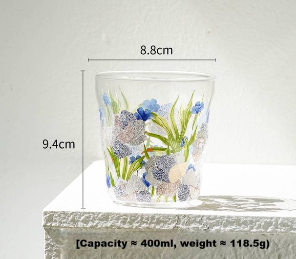 Heat-resistant And Cold-resistant High Borosilicate Printed Glacier Glass Ins Explosion-proof Summer Cold Drink Water Cup Coffee Cup_voghion.com