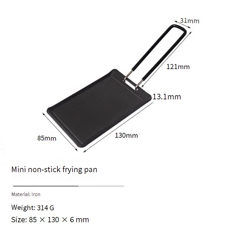 ​Portable Square Mini Grill Pan - Foldable & Non-Stick Perfect For Camping Hiking & Picnic Compact Single Serving Cooking​_voghion.com