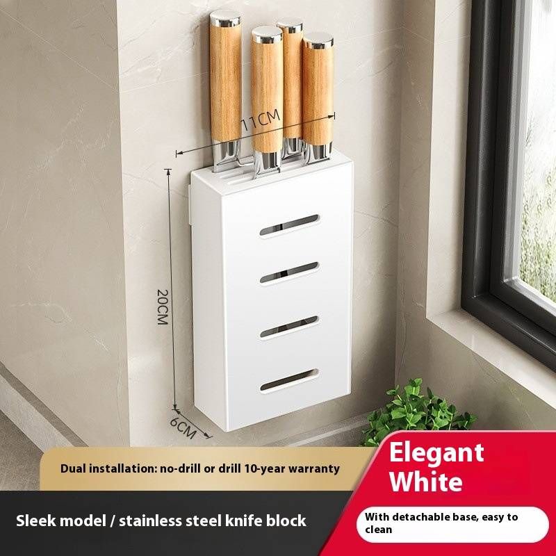 Messerhalter zur Wandmontage – Magnetische Messeraufbewahrung ohne Bohren für Küche, Arbeitsplatte und Schublade (Kohlenstoffstahl, platzsparend, Kapazität für 6–8 Messer)_voghion.com
