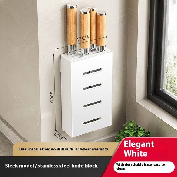 Messerhalter zur Wandmontage – Magnetische Messeraufbewahrung ohne Bohren für Küche, Arbeitsplatte und Schublade (Kohlenstoffstahl, platzsparend, Kapazität für 6–8 Messer)_voghion.com