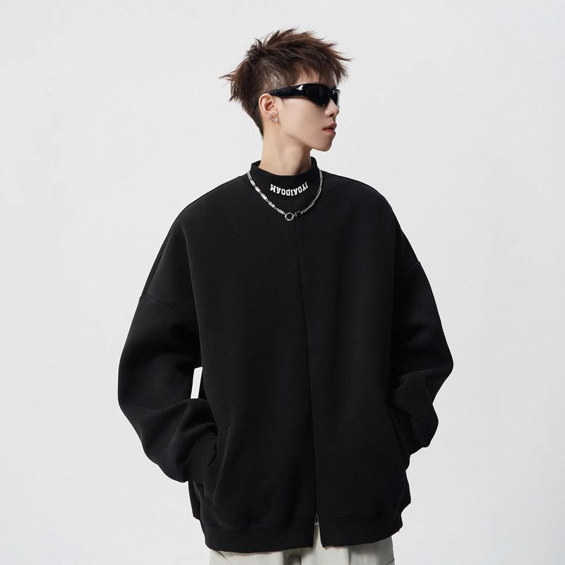 Halbhoher Kapuzenpullover für Herren, Wintermode, Markendesign, Reißverschlussjacke, vielseitiges Paar-Sportoberteil_voghion.com